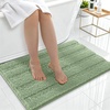 image:imageSmiry Thick Chenille Bathroom Rugs 30x20 Extra Soft Absorbent Striped Bath Rugs Rubber Backing Machine Wash Dry Bath Mats for Bathroom Floor Tub Shower Home Decor Accessories GreySage Green