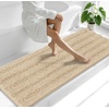image:imageSmiry Thick Chenille Bathroom Rugs 30x20 Extra Soft Absorbent Striped Bath Rugs Rubber Backing Machine Wash Dry Bath Mats for Bathroom Floor Tub Shower Home Decor Accessories GreyBeige