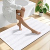 image:imageSmiry Thick Chenille Bathroom Rugs 30x20 Extra Soft Absorbent Striped Bath Rugs Rubber Backing Machine Wash Dry Bath Mats for Bathroom Floor Tub Shower Home Decor Accessories GreyWhite