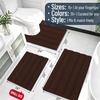 image:imageSmiry Thick Chenille Bathroom Rugs 30x20 Extra Soft Absorbent Striped Bath Rugs Rubber Backing Machine Wash Dry Bath Mats for Bathroom Floor Tub Shower Home Decor Accessories GreyBrown