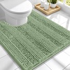 image:imageSmiry Thick Chenille Bathroom Rugs 30x20 Extra Soft Absorbent Striped Bath Rugs Rubber Backing Machine Wash Dry Bath Mats for Bathroom Floor Tub Shower Home Decor Accessories GreySage Green