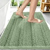 image:imageSmiry Thick Chenille Bathroom Rugs 30x20 Extra Soft Absorbent Striped Bath Rugs Rubber Backing Machine Wash Dry Bath Mats for Bathroom Floor Tub Shower Home Decor Accessories GreySage Green