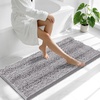 image:imageSmiry Thick Chenille Bathroom Rugs 30x20 Extra Soft Absorbent Striped Bath Rugs Rubber Backing Machine Wash Dry Bath Mats for Bathroom Floor Tub Shower Home Decor Accessories GreyGrey