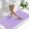 image:imageSmiry Thick Chenille Bathroom Rugs 30x20 Extra Soft Absorbent Striped Bath Rugs Rubber Backing Machine Wash Dry Bath Mats for Bathroom Floor Tub Shower Home Decor Accessories GreyLavender