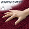 image:imageSmiry Thick Chenille Bathroom Rugs 30x20 Extra Soft Absorbent Striped Bath Rugs Rubber Backing Machine Wash Dry Bath Mats for Bathroom Floor Tub Shower Home Decor Accessories GreyBurgundy