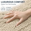 image:imageSmiry Thick Chenille Bathroom Rugs 30x20 Extra Soft Absorbent Striped Bath Rugs Rubber Backing Machine Wash Dry Bath Mats for Bathroom Floor Tub Shower Home Decor Accessories GreySand