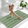 image:imageSmiry Thick Chenille Bathroom Rugs 30x20 Extra Soft Absorbent Striped Bath Rugs Rubber Backing Machine Wash Dry Bath Mats for Bathroom Floor Tub Shower Home Decor Accessories GreySage Green
