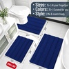 image:imageSmiry Thick Chenille Bathroom Rugs 30x20 Extra Soft Absorbent Striped Bath Rugs Rubber Backing Machine Wash Dry Bath Mats for Bathroom Floor Tub Shower Home Decor Accessories GreyNavy