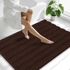 image:imageSmiry Thick Chenille Bathroom Rugs 30x20 Extra Soft Absorbent Striped Bath Rugs Rubber Backing Machine Wash Dry Bath Mats for Bathroom Floor Tub Shower Home Decor Accessories GreyBrown