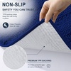 image:imageSmiry Thick Chenille Bathroom Rugs 30x20 Extra Soft Absorbent Striped Bath Rugs Rubber Backing Machine Wash Dry Bath Mats for Bathroom Floor Tub Shower Home Decor Accessories GreyNavy