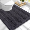 image:imageSmiry Thick Chenille Bathroom Rugs 30x20 Extra Soft Absorbent Striped Bath Rugs Rubber Backing Machine Wash Dry Bath Mats for Bathroom Floor Tub Shower Home Decor Accessories GreyDark Grey