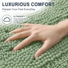 image:imageSmiry Thick Chenille Bathroom Rugs 30x20 Extra Soft Absorbent Striped Bath Rugs Rubber Backing Machine Wash Dry Bath Mats for Bathroom Floor Tub Shower Home Decor Accessories GreySage Green