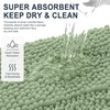 image:imageSmiry Thick Chenille Bathroom Rugs 30x20 Extra Soft Absorbent Striped Bath Rugs Rubber Backing Machine Wash Dry Bath Mats for Bathroom Floor Tub Shower Home Decor Accessories GreySage Green