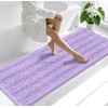 image:imageSmiry Thick Chenille Bathroom Rugs 30x20 Extra Soft Absorbent Striped Bath Rugs Rubber Backing Machine Wash Dry Bath Mats for Bathroom Floor Tub Shower Home Decor Accessories GreyLavender