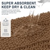 image:imageSmiry Thick Chenille Bathroom Rugs 30x20 Extra Soft Absorbent Striped Bath Rugs Rubber Backing Machine Wash Dry Bath Mats for Bathroom Floor Tub Shower Home Decor Accessories GreyMocha