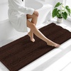 image:imageSmiry Thick Chenille Bathroom Rugs 30x20 Extra Soft Absorbent Striped Bath Rugs Rubber Backing Machine Wash Dry Bath Mats for Bathroom Floor Tub Shower Home Decor Accessories GreyBrown