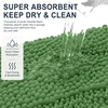image:imageSmiry Thick Chenille Bathroom Rugs 30x20 Extra Soft Absorbent Striped Bath Rugs Rubber Backing Machine Wash Dry Bath Mats for Bathroom Floor Tub Shower Home Decor Accessories GreyOlive Green