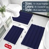 image:imageSmiry Thick Chenille Bathroom Rugs 30x20 Extra Soft Absorbent Striped Bath Rugs Rubber Backing Machine Wash Dry Bath Mats for Bathroom Floor Tub Shower Home Decor Accessories GreyTwilight Sapphire