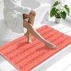 image:imageSmiry Thick Chenille Bathroom Rugs 30x20 Extra Soft Absorbent Striped Bath Rugs Rubber Backing Machine Wash Dry Bath Mats for Bathroom Floor Tub Shower Home Decor Accessories GreyCoral