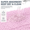 image:imageSmiry Thick Chenille Bathroom Rugs 30x20 Extra Soft Absorbent Striped Bath Rugs Rubber Backing Machine Wash Dry Bath Mats for Bathroom Floor Tub Shower Home Decor Accessories GreyPink
