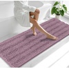 image:imageSmiry Thick Chenille Bathroom Rugs 30x20 Extra Soft Absorbent Striped Bath Rugs Rubber Backing Machine Wash Dry Bath Mats for Bathroom Floor Tub Shower Home Decor Accessories GreyDeep Plum