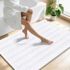image:imageSmiry Thick Chenille Bathroom Rugs 30x20 Extra Soft Absorbent Striped Bath Rugs Rubber Backing Machine Wash Dry Bath Mats for Bathroom Floor Tub Shower Home Decor Accessories GreyWhite