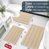 image:imageSmiry Thick Chenille Bathroom Rugs 30x20 Extra Soft Absorbent Striped Bath Rugs Rubber Backing Machine Wash Dry Bath Mats for Bathroom Floor Tub Shower Home Decor Accessories GreyBeige