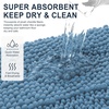 image:imageSmiry Thick Chenille Bathroom Rugs 30x20 Extra Soft Absorbent Striped Bath Rugs Rubber Backing Machine Wash Dry Bath Mats for Bathroom Floor Tub Shower Home Decor Accessories GreyAiry Blue