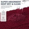 image:imageSmiry Thick Chenille Bathroom Rugs 30x20 Extra Soft Absorbent Striped Bath Rugs Rubber Backing Machine Wash Dry Bath Mats for Bathroom Floor Tub Shower Home Decor Accessories GreyBurgundy