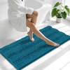 image:imageSmiry Thick Chenille Bathroom Rugs 30x20 Extra Soft Absorbent Striped Bath Rugs Rubber Backing Machine Wash Dry Bath Mats for Bathroom Floor Tub Shower Home Decor Accessories GreyPeacock Blue