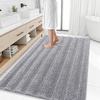 image:imageSmiry Thick Chenille Bathroom Rugs 30x20 Extra Soft Absorbent Striped Bath Rugs Rubber Backing Machine Wash Dry Bath Mats for Bathroom Floor Tub Shower Home Decor Accessories GreyGrey
