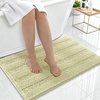 image:imageSmiry Thick Chenille Bathroom Rugs 30x20 Extra Soft Absorbent Striped Bath Rugs Rubber Backing Machine Wash Dry Bath Mats for Bathroom Floor Tub Shower Home Decor Accessories GreyVanilla