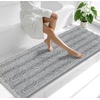 image:imageSmiry Thick Chenille Bathroom Rugs 30x20 Extra Soft Absorbent Striped Bath Rugs Rubber Backing Machine Wash Dry Bath Mats for Bathroom Floor Tub Shower Home Decor Accessories GreyLight Grey