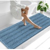 image:imageSmiry Thick Chenille Bathroom Rugs 30x20 Extra Soft Absorbent Striped Bath Rugs Rubber Backing Machine Wash Dry Bath Mats for Bathroom Floor Tub Shower Home Decor Accessories GreyAiry Blue