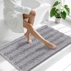 image:imageSmiry Thick Chenille Bathroom Rugs 30x20 Extra Soft Absorbent Striped Bath Rugs Rubber Backing Machine Wash Dry Bath Mats for Bathroom Floor Tub Shower Home Decor Accessories GreyGrey