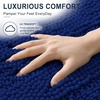 image:imageSmiry Thick Chenille Bathroom Rugs 30x20 Extra Soft Absorbent Striped Bath Rugs Rubber Backing Machine Wash Dry Bath Mats for Bathroom Floor Tub Shower Home Decor Accessories GreyNavy
