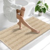 image:imageSmiry Thick Chenille Bathroom Rugs 30x20 Extra Soft Absorbent Striped Bath Rugs Rubber Backing Machine Wash Dry Bath Mats for Bathroom Floor Tub Shower Home Decor Accessories GreyBeige