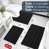 image:imageSmiry Thick Chenille Bathroom Rugs 30x20 Extra Soft Absorbent Striped Bath Rugs Rubber Backing Machine Wash Dry Bath Mats for Bathroom Floor Tub Shower Home Decor Accessories GreyBlack
