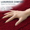 image:imageSmiry Thick Chenille Bathroom Rugs 30x20 Extra Soft Absorbent Striped Bath Rugs Rubber Backing Machine Wash Dry Bath Mats for Bathroom Floor Tub Shower Home Decor Accessories GreyRed