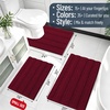 image:imageSmiry Thick Chenille Bathroom Rugs 30x20 Extra Soft Absorbent Striped Bath Rugs Rubber Backing Machine Wash Dry Bath Mats for Bathroom Floor Tub Shower Home Decor Accessories GreyBurgundy