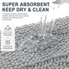 image:imageSmiry Thick Chenille Bathroom Rugs 30x20 Extra Soft Absorbent Striped Bath Rugs Rubber Backing Machine Wash Dry Bath Mats for Bathroom Floor Tub Shower Home Decor Accessories GreyLight Grey