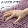image:imageSmiry Thick Chenille Bathroom Rugs 30x20 Extra Soft Absorbent Striped Bath Rugs Rubber Backing Machine Wash Dry Bath Mats for Bathroom Floor Tub Shower Home Decor Accessories GreyDeep Plum