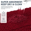 image:imageSmiry Thick Chenille Bathroom Rugs 30x20 Extra Soft Absorbent Striped Bath Rugs Rubber Backing Machine Wash Dry Bath Mats for Bathroom Floor Tub Shower Home Decor Accessories GreyRed