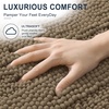image:imageSmiry Thick Chenille Bathroom Rugs 30x20 Extra Soft Absorbent Striped Bath Rugs Rubber Backing Machine Wash Dry Bath Mats for Bathroom Floor Tub Shower Home Decor Accessories GreyTan
