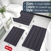 image:imageSmiry Thick Chenille Bathroom Rugs 30x20 Extra Soft Absorbent Striped Bath Rugs Rubber Backing Machine Wash Dry Bath Mats for Bathroom Floor Tub Shower Home Decor Accessories GreyDark Grey