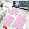 image:imageSmiry Thick Chenille Bathroom Rugs 30x20 Extra Soft Absorbent Striped Bath Rugs Rubber Backing Machine Wash Dry Bath Mats for Bathroom Floor Tub Shower Home Decor Accessories GreyPink
