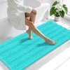 image:imageSmiry Thick Chenille Bathroom Rugs 30x20 Extra Soft Absorbent Striped Bath Rugs Rubber Backing Machine Wash Dry Bath Mats for Bathroom Floor Tub Shower Home Decor Accessories GreyTeal