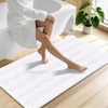 image:imageSmiry Thick Chenille Bathroom Rugs 30x20 Extra Soft Absorbent Striped Bath Rugs Rubber Backing Machine Wash Dry Bath Mats for Bathroom Floor Tub Shower Home Decor Accessories GreyWhite