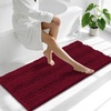 image:imageSmiry Thick Chenille Bathroom Rugs 30x20 Extra Soft Absorbent Striped Bath Rugs Rubber Backing Machine Wash Dry Bath Mats for Bathroom Floor Tub Shower Home Decor Accessories GreyBurgundy