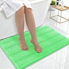 image:imageSmiry Thick Chenille Bathroom Rugs 30x20 Extra Soft Absorbent Striped Bath Rugs Rubber Backing Machine Wash Dry Bath Mats for Bathroom Floor Tub Shower Home Decor Accessories GreyMint Green